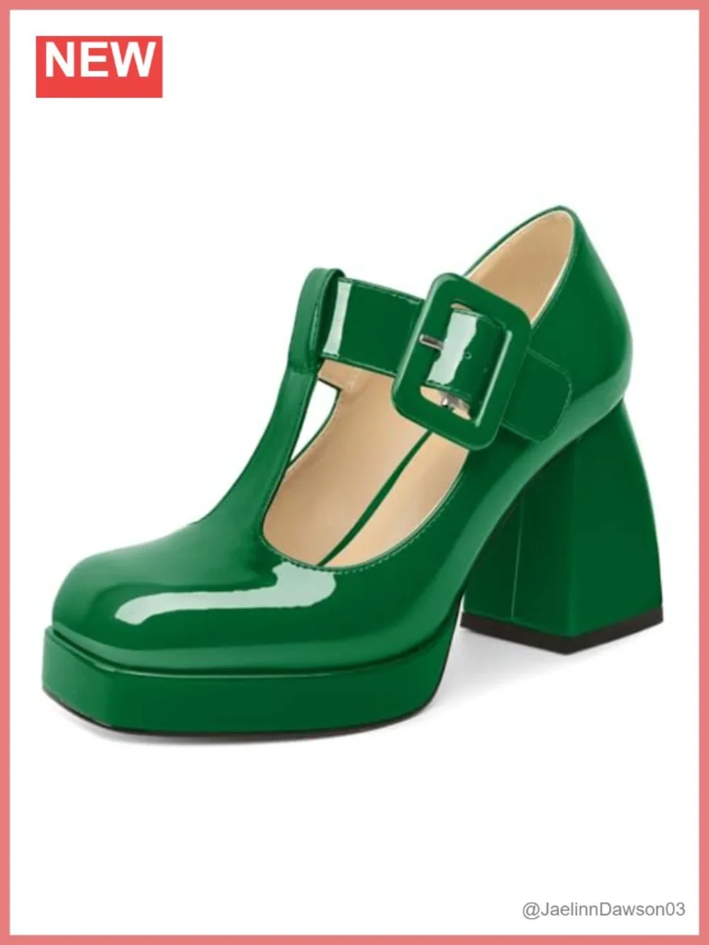 Women's Chunky Heel Platform Mary Jane Pumps Square Toe Microfiber Dress Shoes